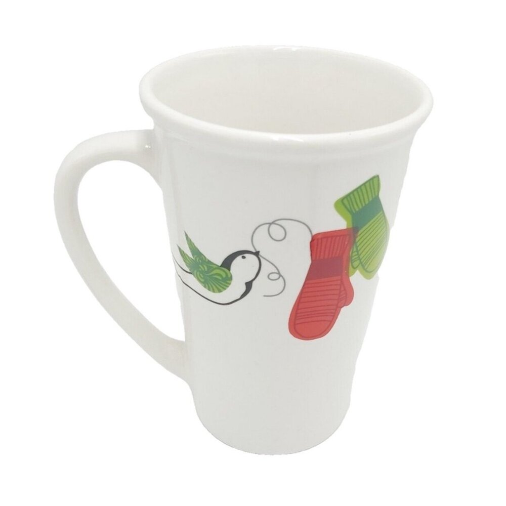 Starbucks Christmas Winter Mug-Large 21 Ounces-Bird and Mittens-2011